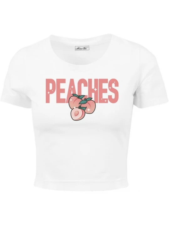 Foto van product Mister Tee Shirt 'Peaches' groen / oranje / abrikoos / wit