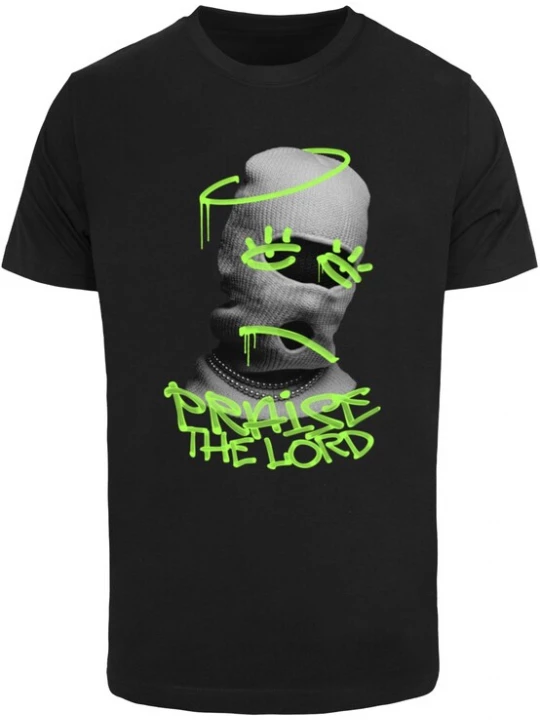 Foto van product Mister Tee Shirt 'Praise The Lord' grijs / lichtgrijs / lichtgroen / zwart