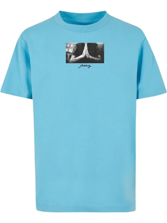 Foto van product Mister Tee Shirt 'Pray' blauw / grijs / zwart / wit