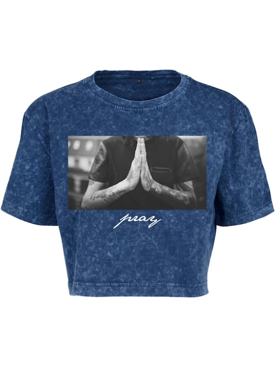 Foto van product Mister Tee Shirt 'Pray' donkerblauw / grijs / zwart