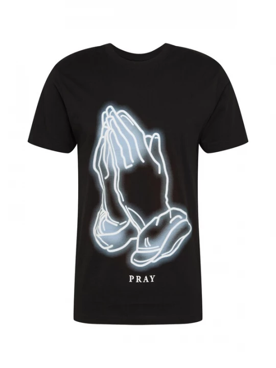 Foto van product Mister Tee Shirt 'Pray Glow' zwart / wit