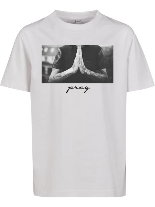 Foto van product Mister Tee Shirt 'Pray' grijs / donkergrijs / zwart / offwhite