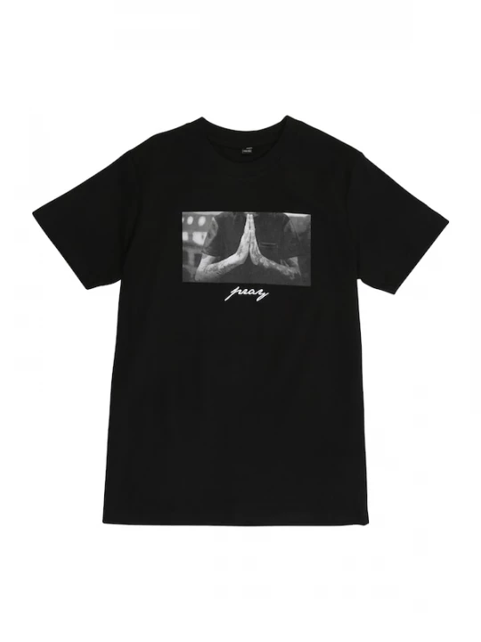 Foto van product Mister Tee Shirt 'Pray' lichtgrijs / donkergrijs / zwart / wit