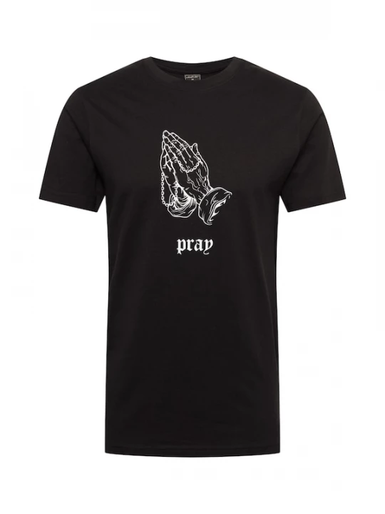 Foto van product Mister Tee Shirt 'Pray' zwart / wit