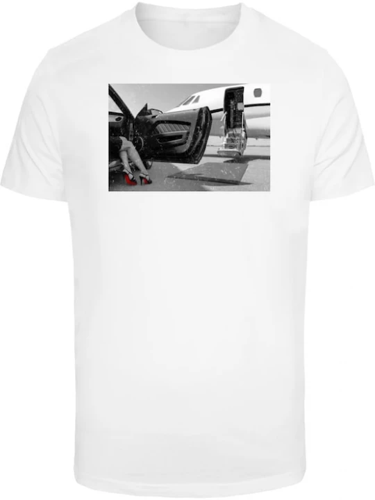 Foto van product Mister Tee Shirt 'Private Jet Legs' grijs / zwart / wit