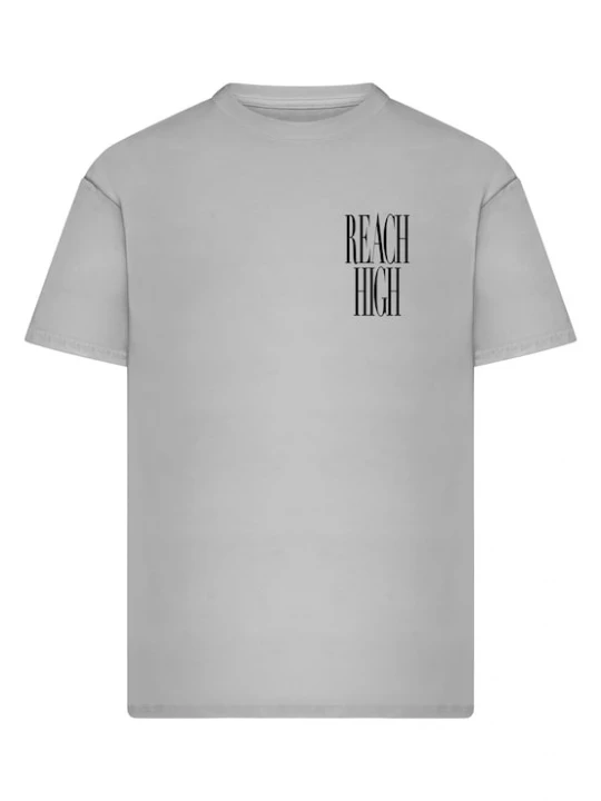Foto van product Mister Tee Shirt 'Reach High' grijs / zwart / wit