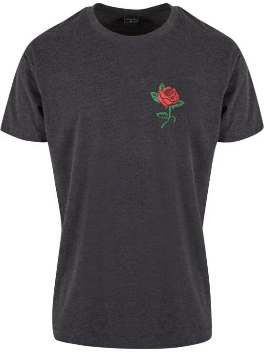 Foto van product Mister Tee Shirt 'Rose' antraciet / groen / rood