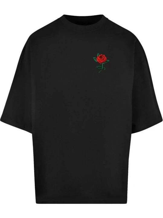 Foto van product Mister Tee Shirt 'Rose' donkergroen / rood / zwart