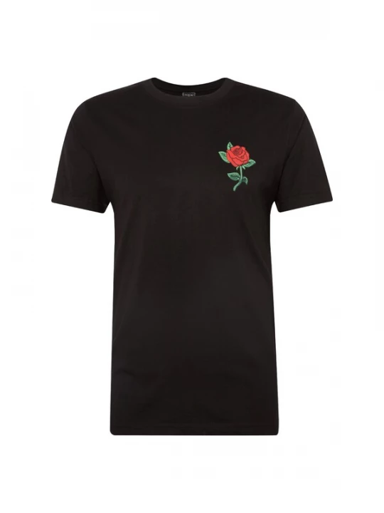 Foto van product Mister Tee Shirt 'Rose' groen / vuurrood / zwart