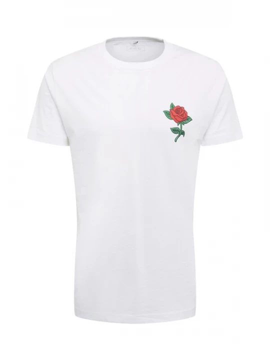 Foto van product Mister Tee Shirt 'Rose' smaragd / lichtrood / wit