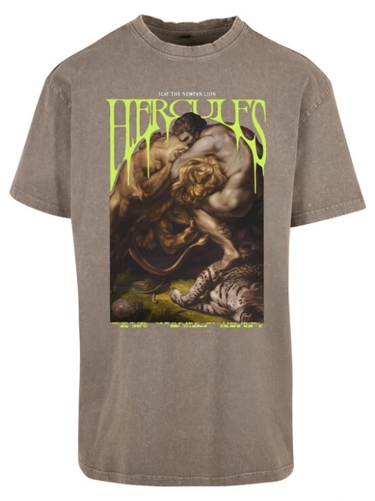 Foto van product Mister Tee Shirt sepia / donkerbruin / limoen