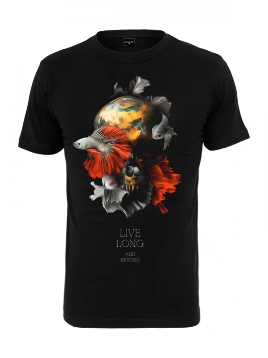 Foto van product Mister Tee Shirt 'Skull Fish' goudgeel / rookgrijs / lichtgrijs / donkeroranje / zwart