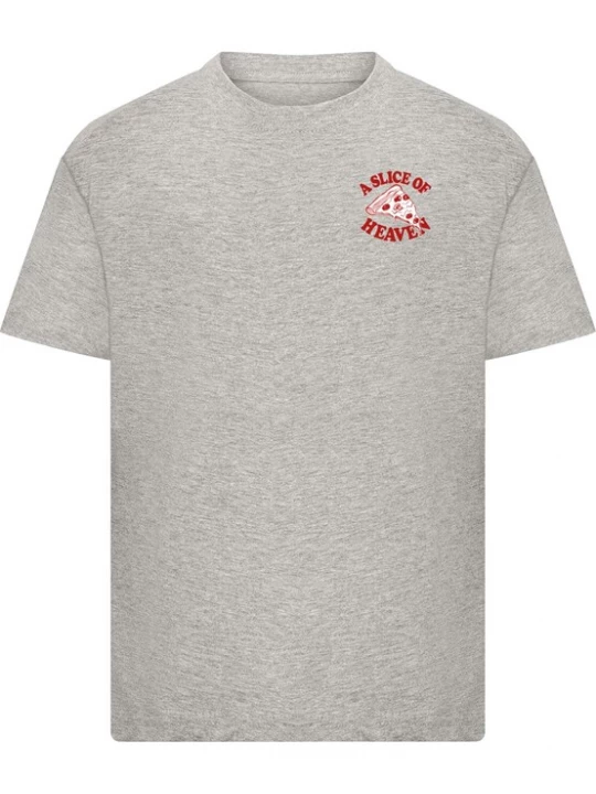 Foto van product Mister Tee Shirt 'Slice Of Heaven' grijs gemêleerd / rood / wit