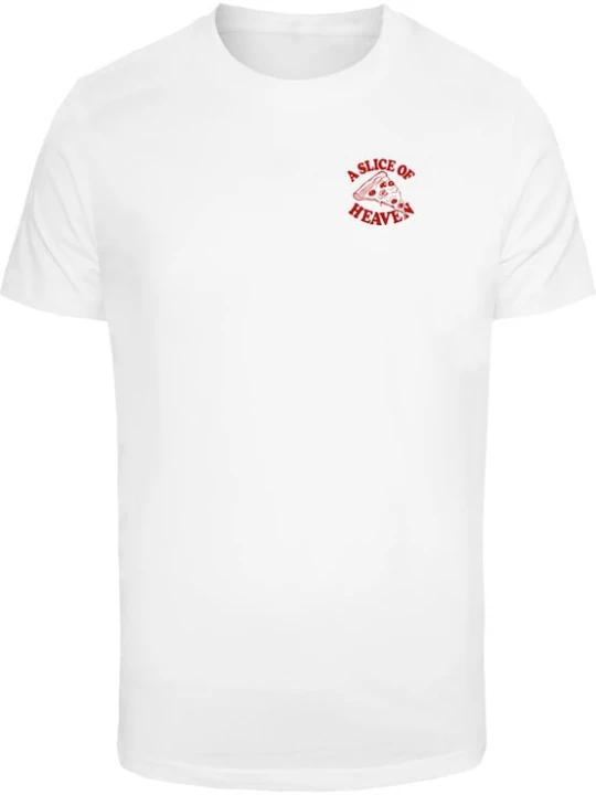 Foto van product Mister Tee Shirt 'Slice Of Heaven Pizza' donkerrood / wit