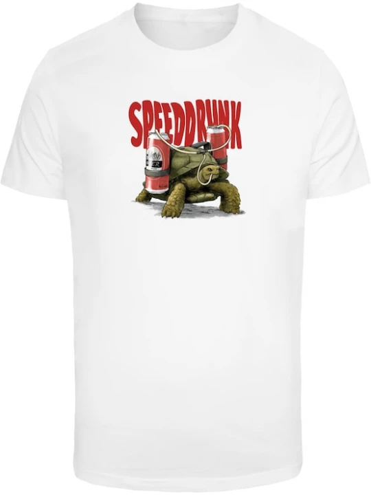 Foto van product Mister Tee Shirt 'Speedrunk' olijfgroen / rood / zwart / wit
