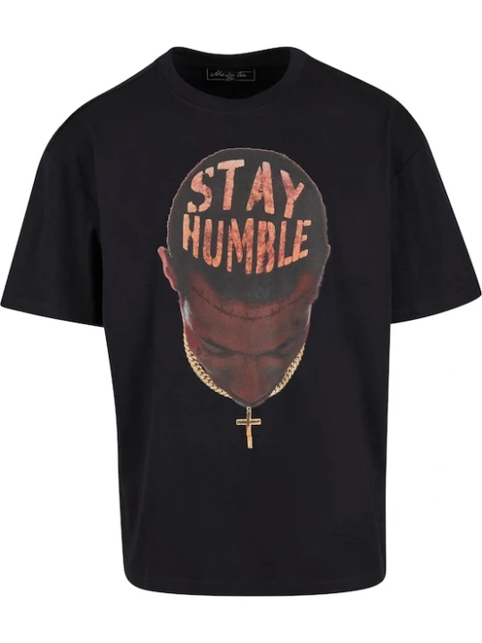 Foto van product Mister Tee Shirt 'Stay Humble' nude / donkeroranje / zwart