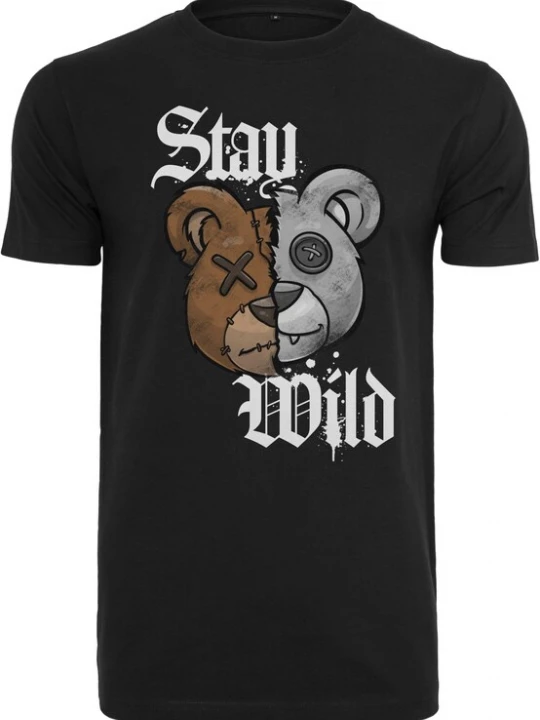 Foto van product Mister Tee Shirt 'Stay Wild' bruin / grijs / zwart / wit