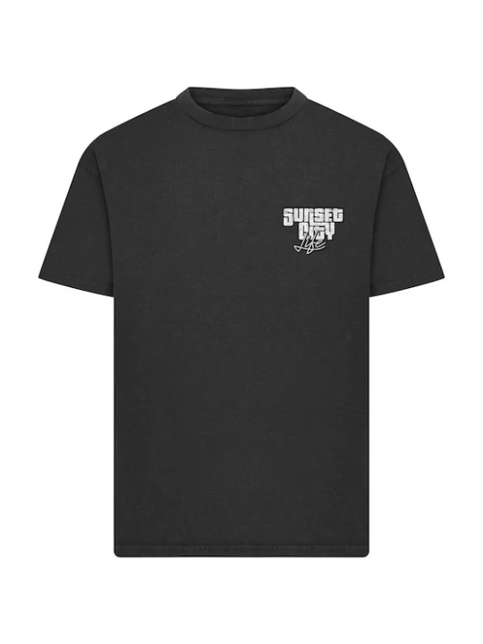 Foto van product Mister Tee Shirt 'Sunset City' lila / zwart / wit