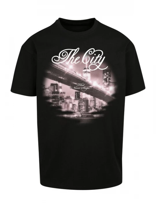 Foto van product Mister Tee Shirt 'The City' sering / mauve / zwart / wit
