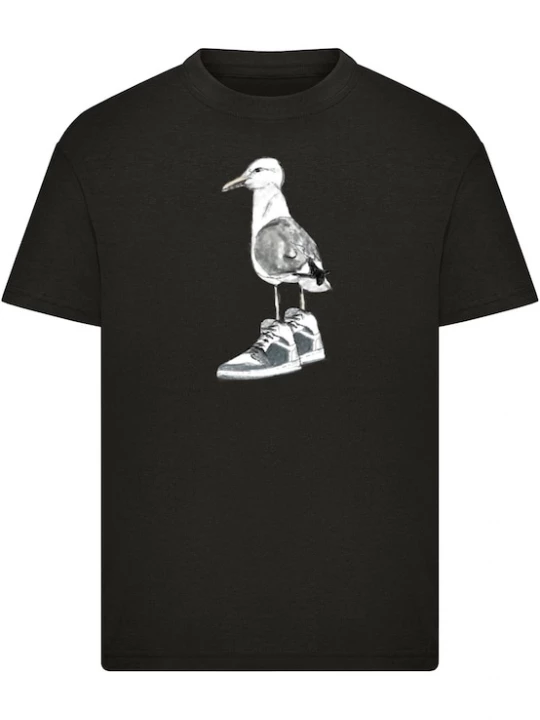 Foto van product Mister Tee Shirt 'The Seagull Sneakers' grijs / donkergrijs / zwart / wit