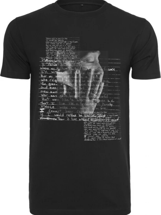Foto van product Mister Tee Shirt ' Tupac Lyrics' grijs / donkergrijs / zwart / wit