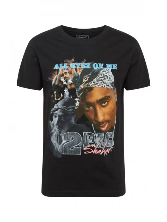 Foto van product Mister Tee Shirt 'Tupac' turquoise / bruin / grijs / gemengde kleuren / zwart