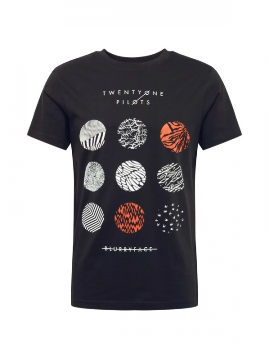 Foto van product Mister Tee Shirt 'Twenty One Pilots' lichtoranje / zwart / wit