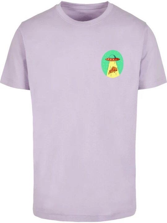 Foto van product Mister Tee Shirt 'Ufo Pizza' bruin / geel / groen / lila