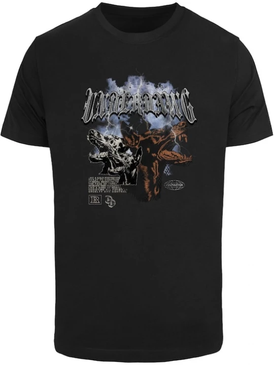 Foto van product Mister Tee Shirt 'Underdawg' smoky blue / cognac / lichtgrijs / zwart