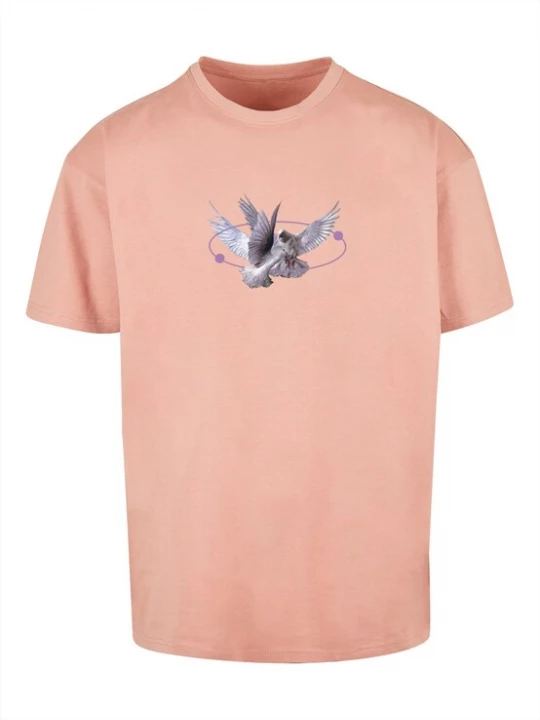 Foto van product Mister Tee Shirt 'Vive La Liberte' grijs / sering / zalm roze