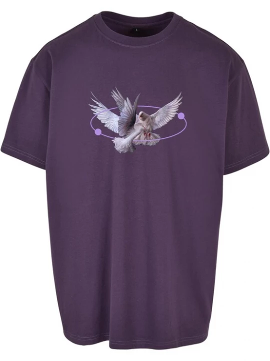 Foto van product Mister Tee Shirt 'Vive la Liberte' lichtlila / donkerlila / karmijnrood / wit