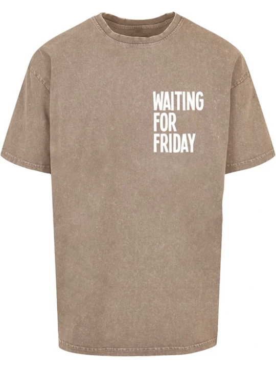 Foto van product Mister Tee Shirt 'Waiting For Friday' beige / wit