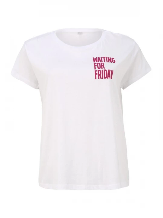 Foto van product Mister Tee Shirt 'Waiting For' pink / wit