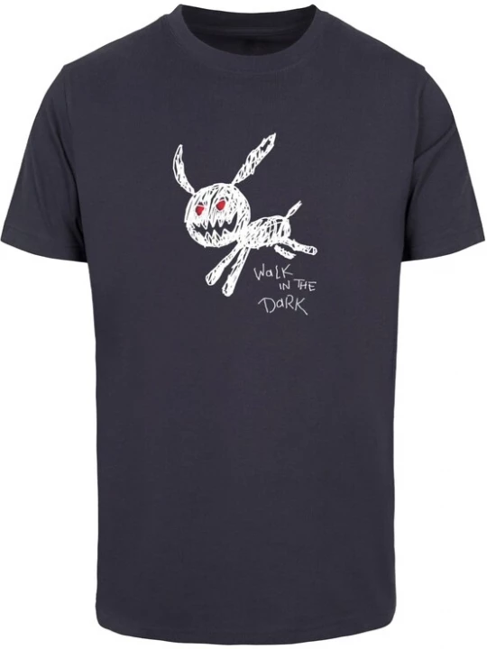 Foto van product Mister Tee Shirt 'Walk In The Dark' marine / rood / wit