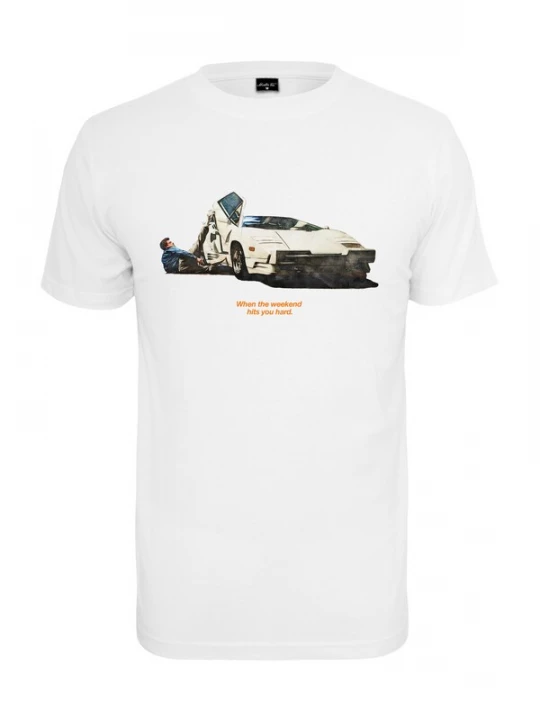 Foto van product Mister Tee Shirt 'Weekend Wolf' beige / blauw / zwart / wit