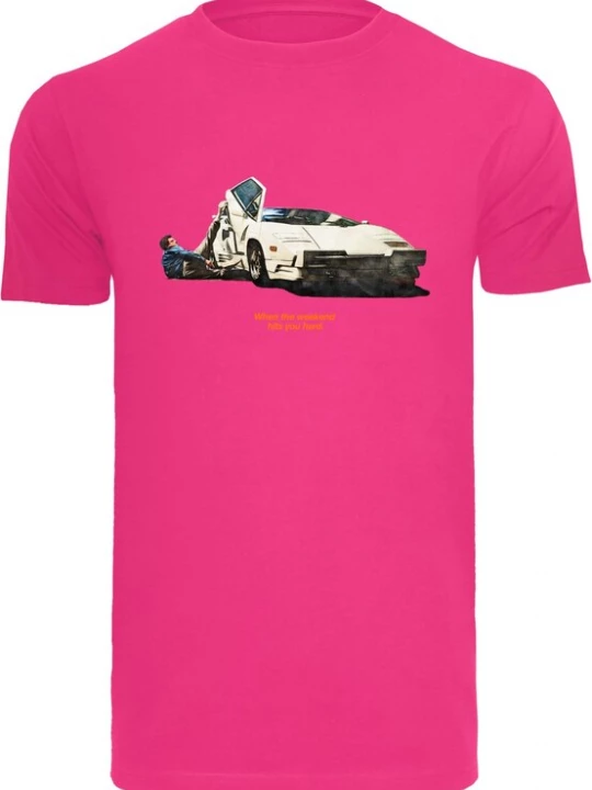 Foto van product Mister Tee Shirt 'Weekend Wolf' crème / opaal / donkerbruin / pink