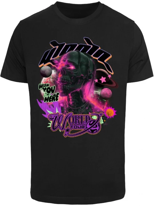 Foto van product Mister Tee Shirt 'Wish You Were Here' mintgroen / lila / pink / zwart