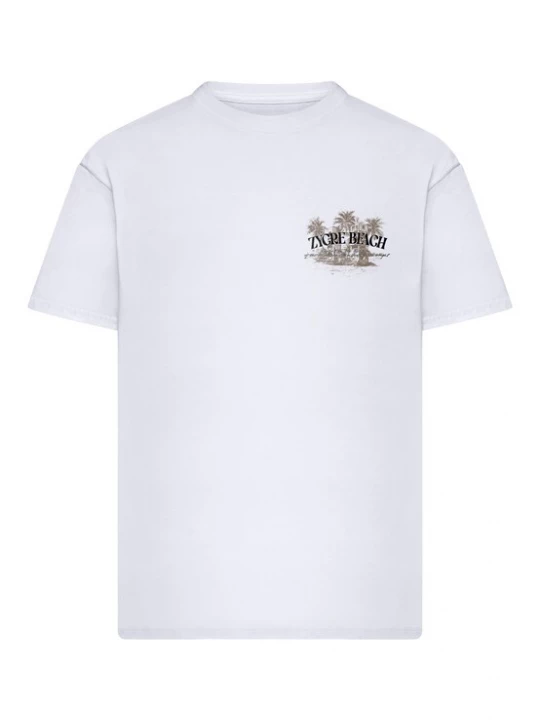 Foto van product Mister Tee Shirt 'Zycre Beach' lichtbruin / groen / zwart / wit