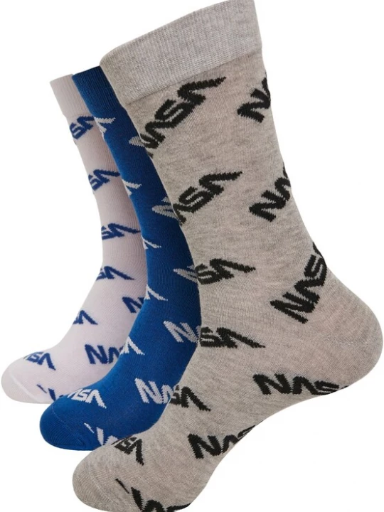 Foto van product Mister Tee Sokken blauw / grijs gemêleerd / zwart / wit