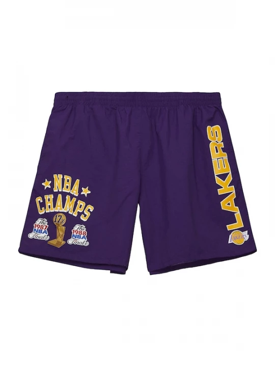 Foto van product Mitchell & Ness Broek geel / donkerlila / zwart / wit