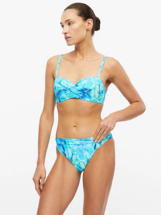 Foto van product Mix & match bikinitop met bandeaumodel en bloemenmotief s.Oliver blauw