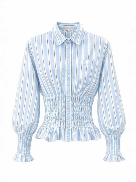 Foto van product MixRay Blouse lichtblauw / zwart / wit