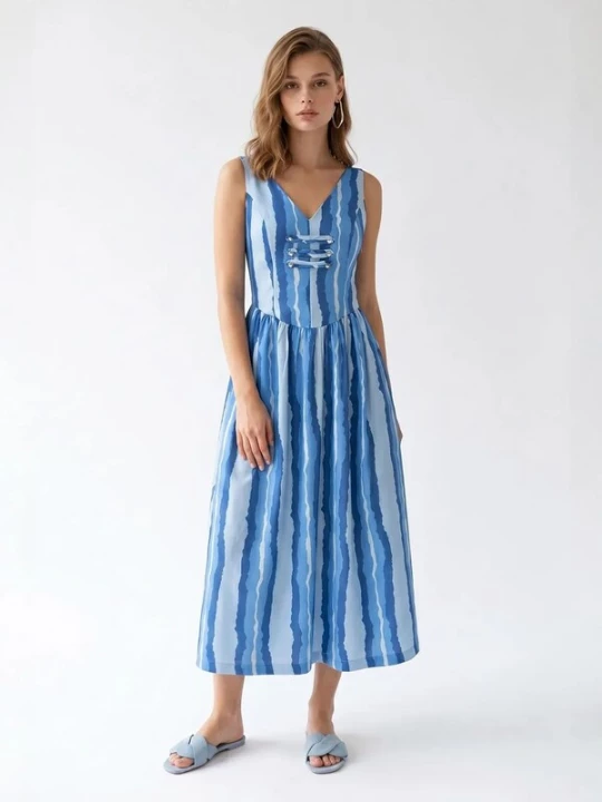 Foto van product MixRay Jurk blauw / hemelsblauw / lichtblauw / wit
