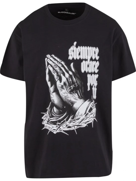 Foto van product MJ Gonzales Shirt 'Pray for you' zwart / wit