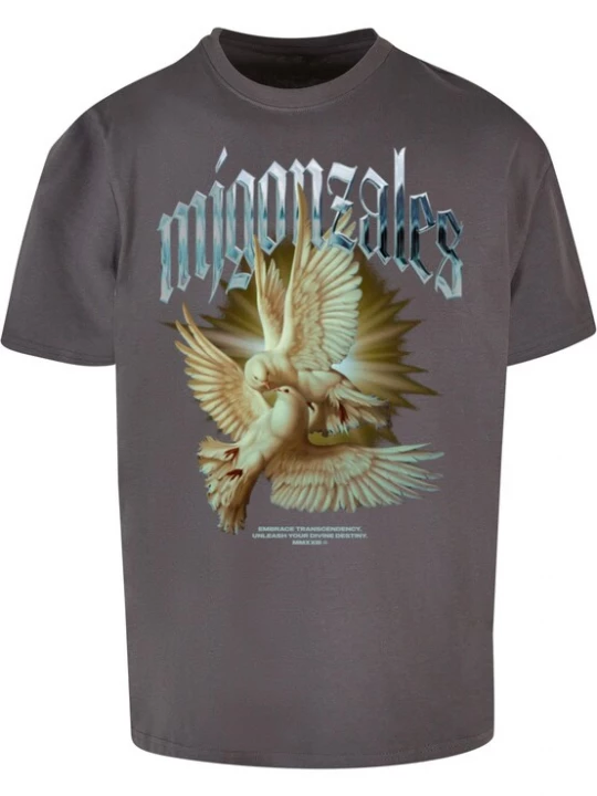 Foto van product MJ Gonzales Shirt 'SPIRIT' donkerbeige / cyaan blauw / donkergrijs / riet