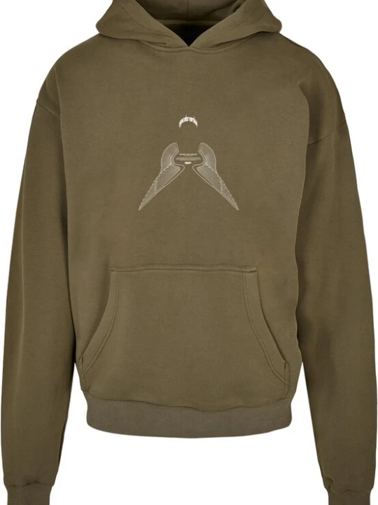 Foto van product MJ Gonzales Sweatshirt 'HIGHER THAN HEAVEN' olijfgroen / wit