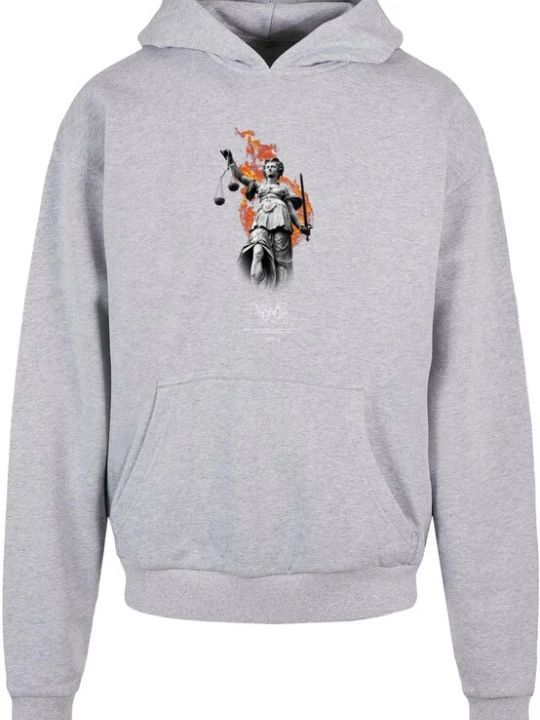 Foto van product MJ Gonzales Sweatshirt 'Justitia' grijs gemêleerd / oranje / zwart
