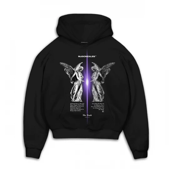 Foto van product MJ Gonzales Sweatshirt 'TRUTH' lichtgrijs / lila / zwart / wit