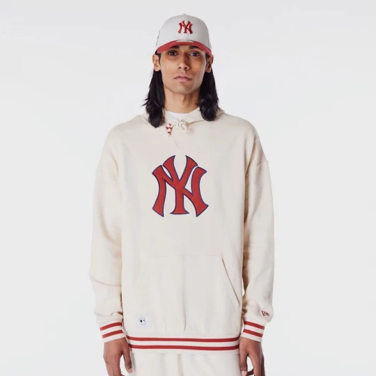Foto van product MLB RIB INFILL OS HOODIE new york yankees ltcinr New Era beżowy