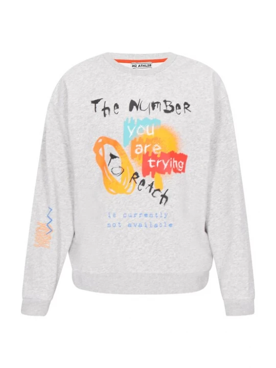 Foto van product Mo ATHLSR Sweatshirt 'Back To School' hemelsblauw / grijs gemêleerd / oranje / zwart